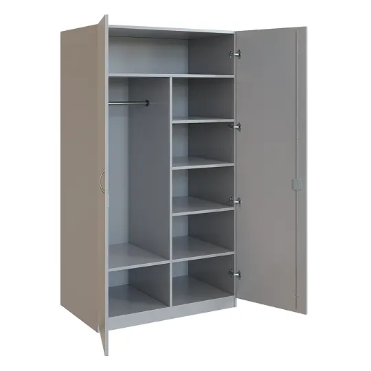 Q 23-100 skříň šatní, 2-dvéřová, 1000x600x1800mm, šedá